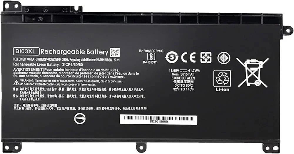 BATTERIE HP BI03XL, HSTNN-UB6W, HSTNN-LB7P, B103XL